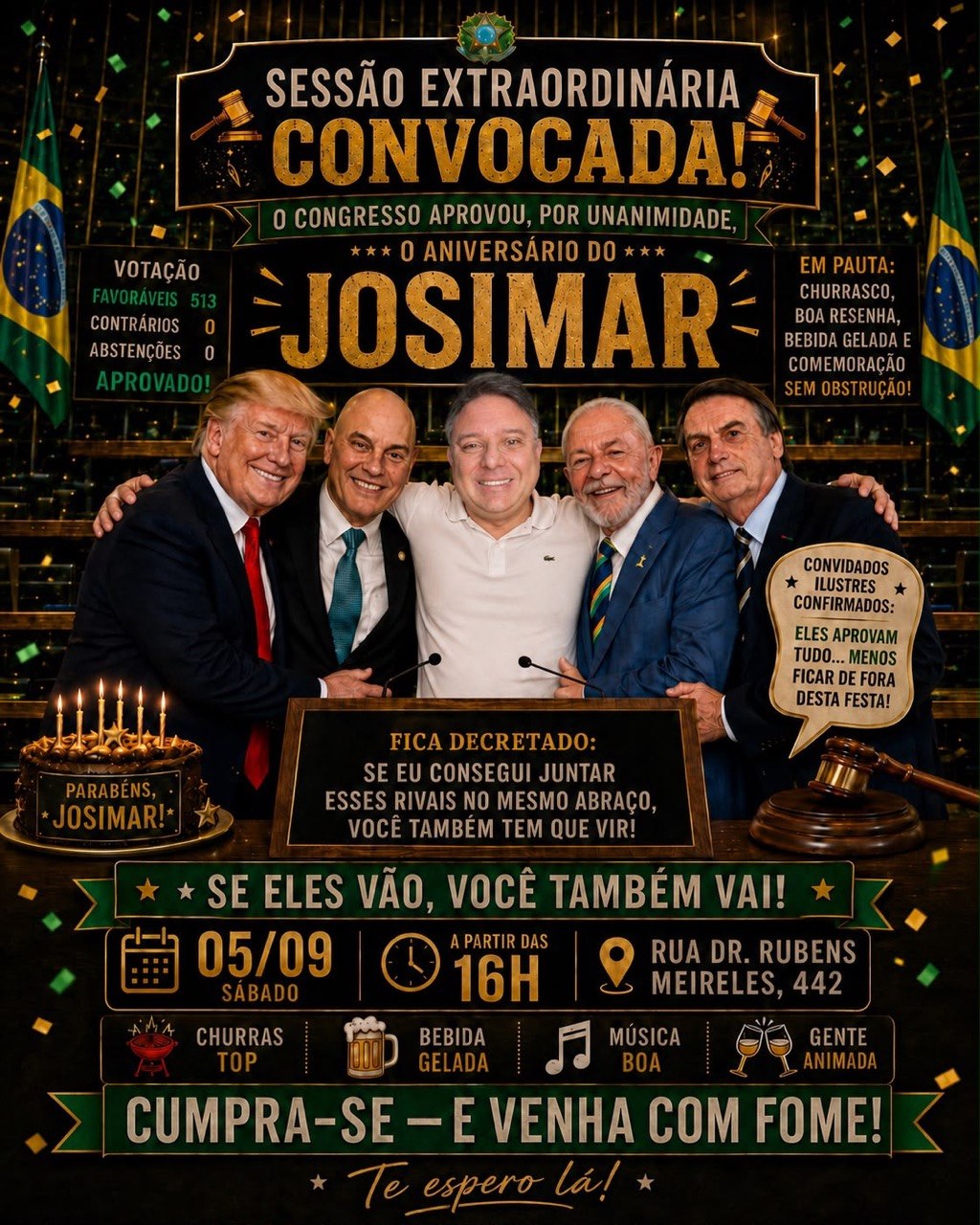 Convite do aniversário do Josimar